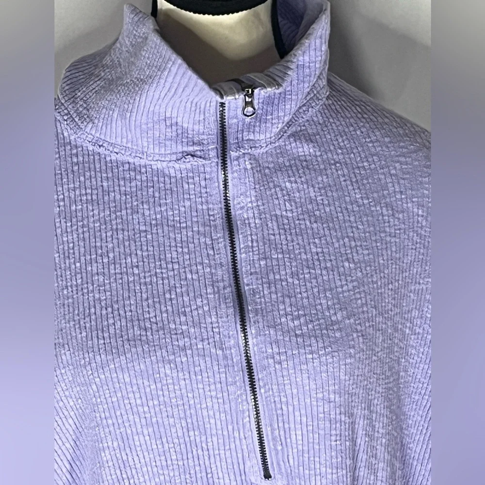 We The Free Freya Henley Ribbed Knit Oversized 1/2 Zip Womens Pullover Small - Picture 2 of 10